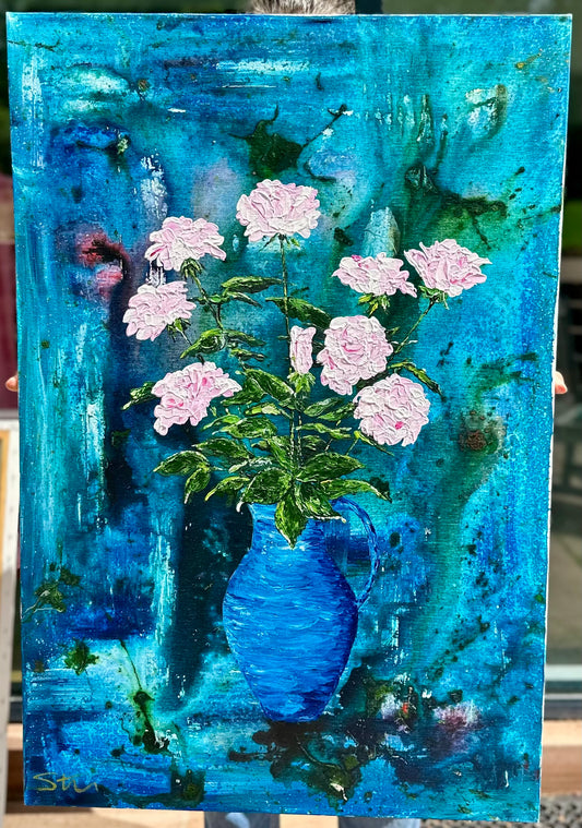 'Blue Jug of Roses' Original