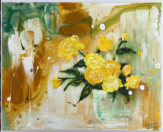 'Yellow Roses I' Original
